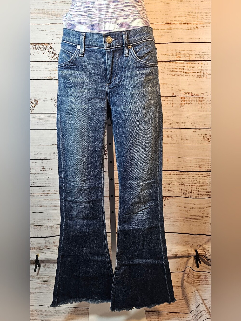 AGOLDE A026-3007 High Rise Flare Raw Hem Jeans 26 Vintage